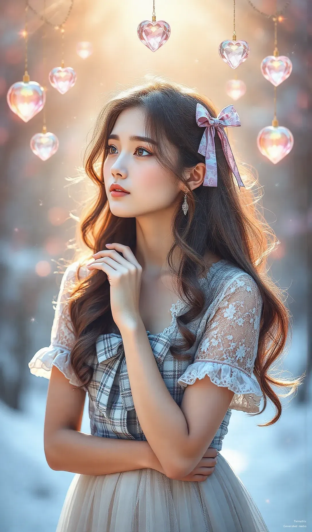 Soft snow. Gentle hands. Pink ribbon. It's always this feeling when the world is quiet and you belong here. ✨