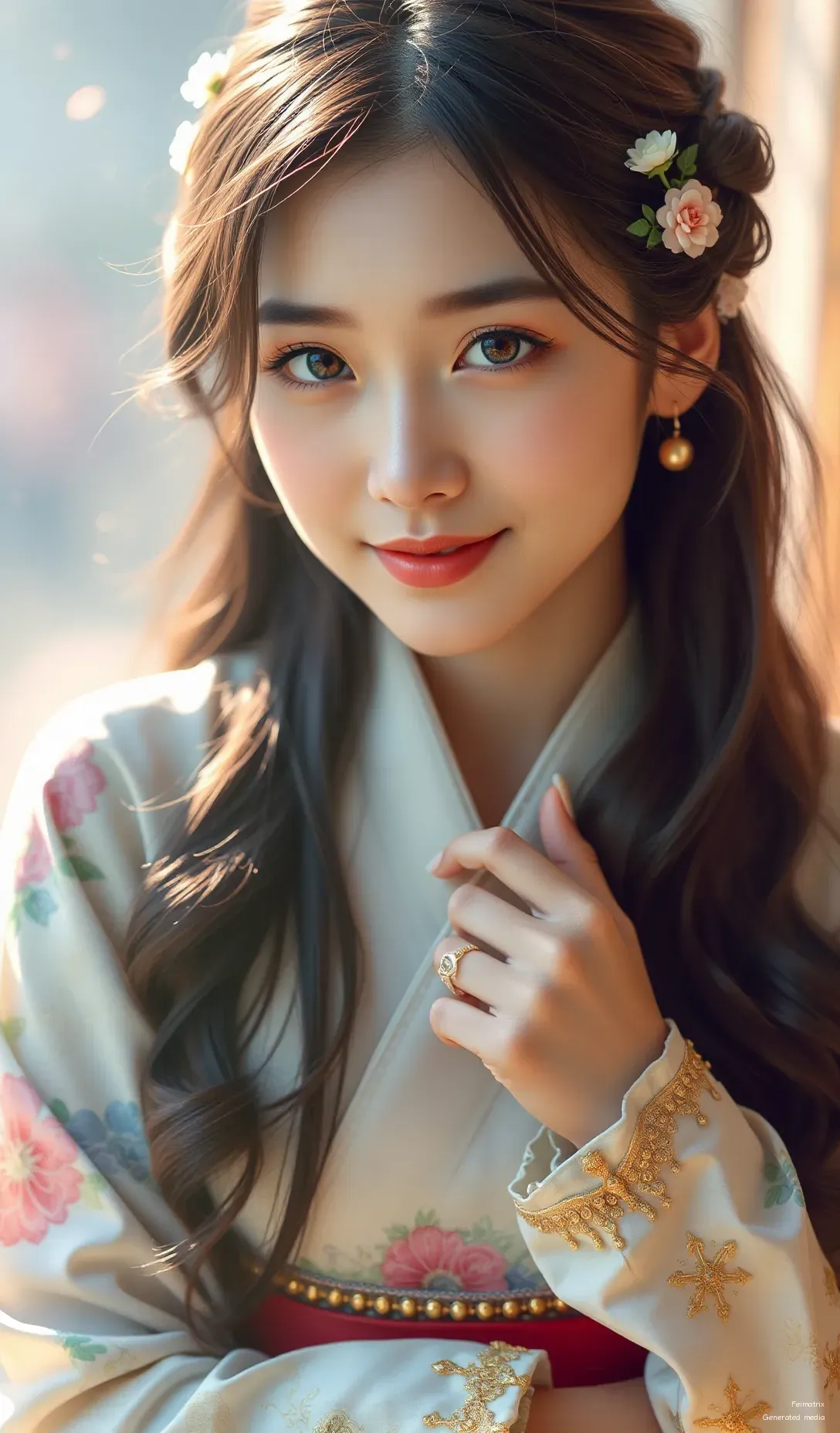 Serene contentment in silk and bloom. ✨