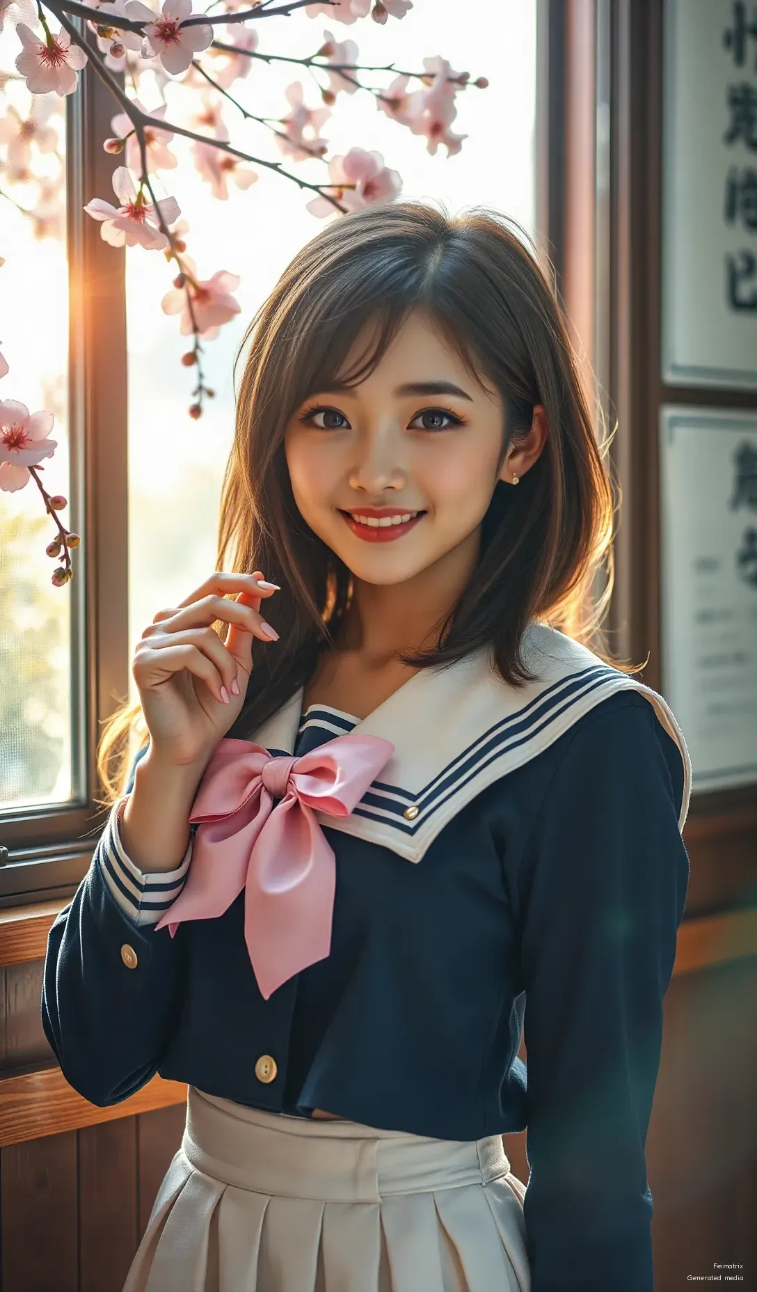 Blushing contentment in spring's gentle embrace. 🌸✨