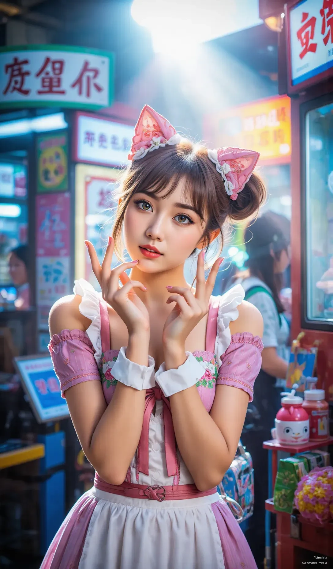 The Electric Neko: A Symphony of Pastel and Neon