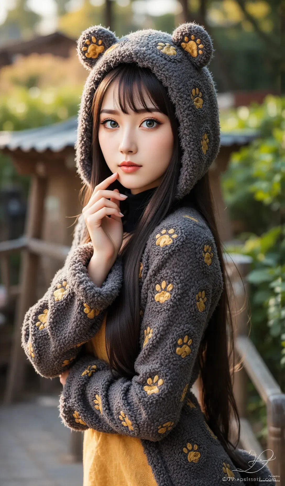 I’m just here to enjoy a cozy day in my favorite bear hoodie 🐻💛  
Who else loves comfy, cute, and warm? Let’s make today sweet.