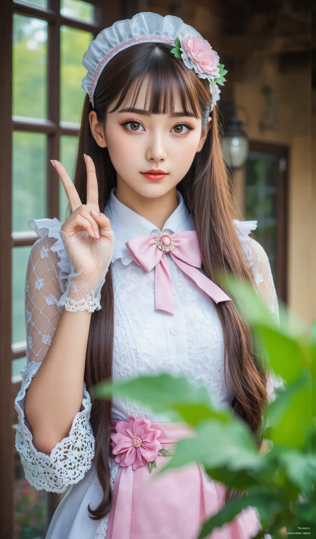 Feeling sweet and delicate today in this lovely lace and pink ensemble! This outfit just makes me want to twirl. 🌸