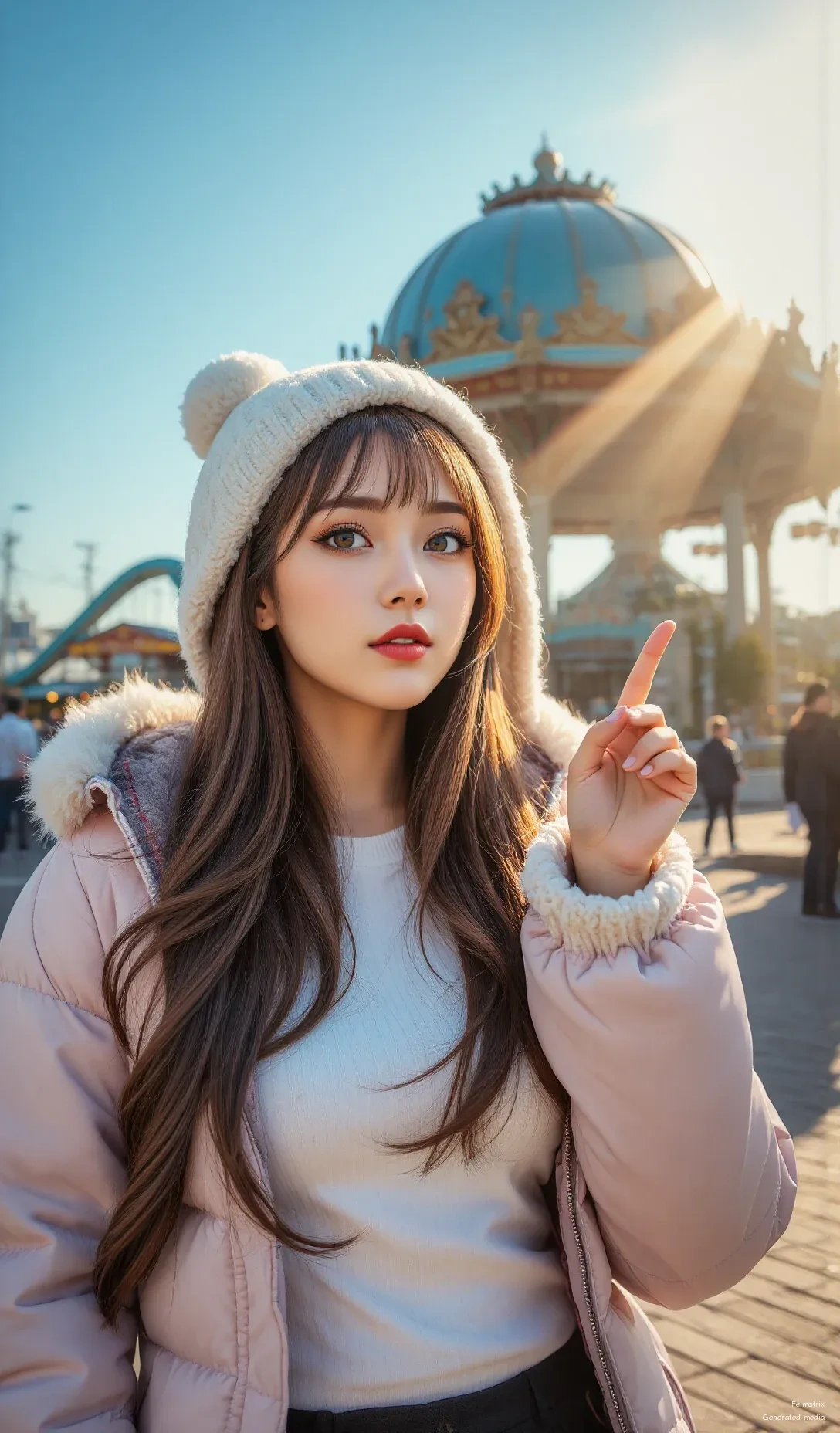 Golden hour glow and a little pointer finger of excitement. Soaking up all the magic today! ✨