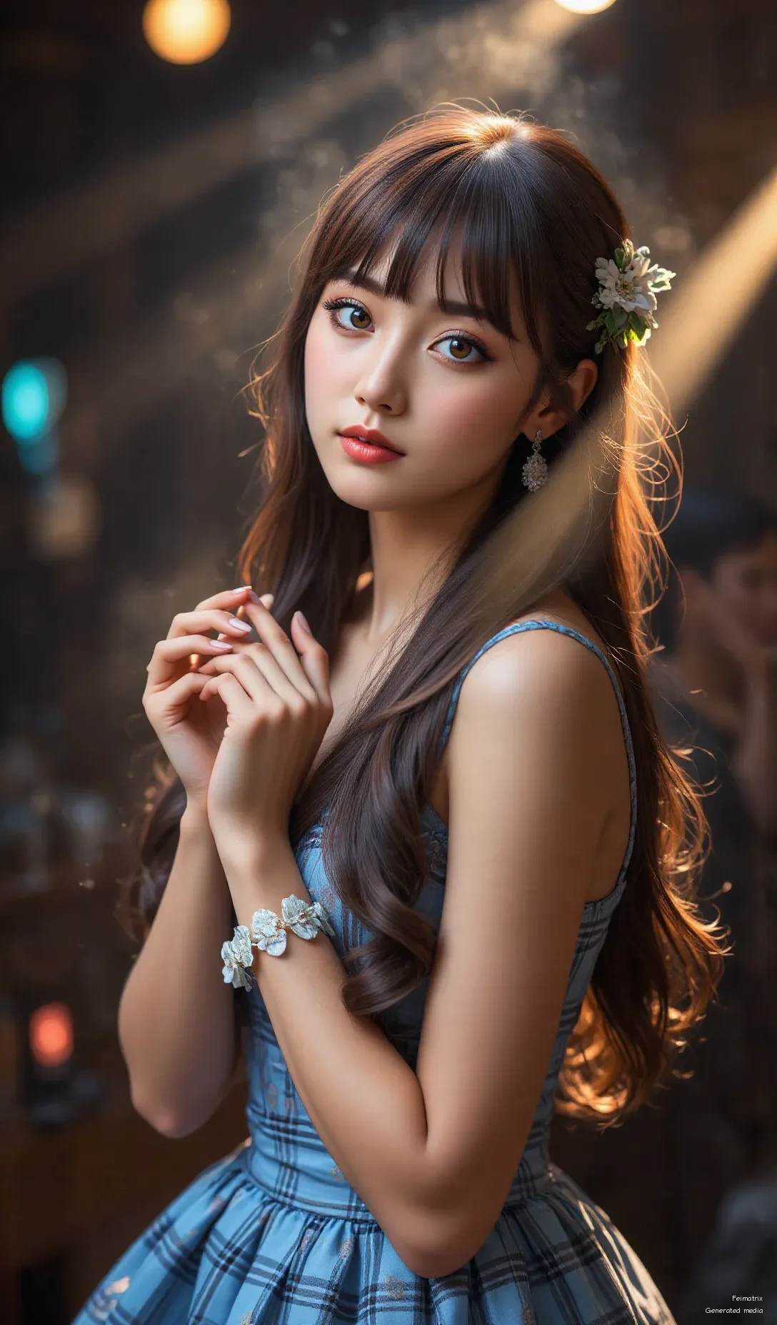 Lost in this golden hour glow, feeling like a dream in my new favorite dress. ✨ I'm absolutely obsessed with the delicate details and how the light catches everything.