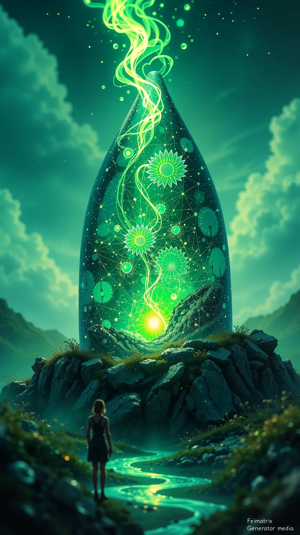 Neon Marrow in a Concrete Ribcage