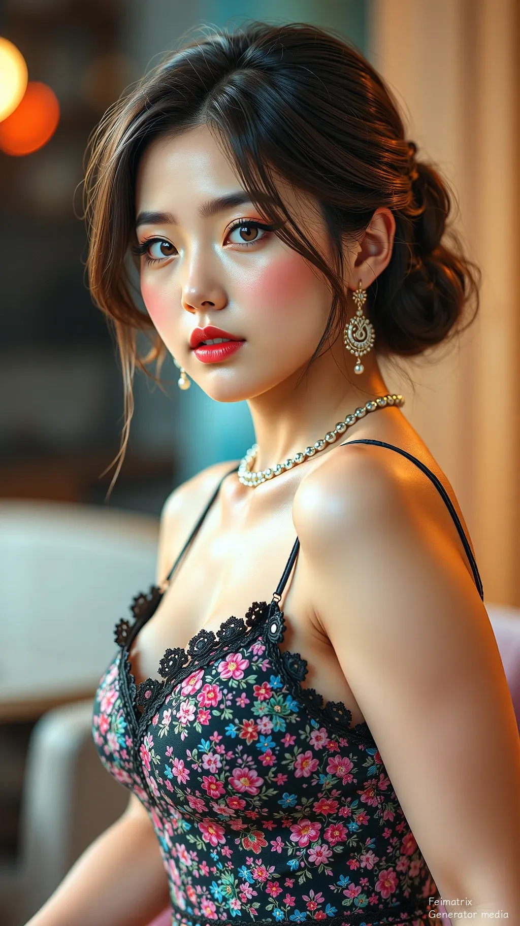 Electric Petals Under a Golden Hour Spell