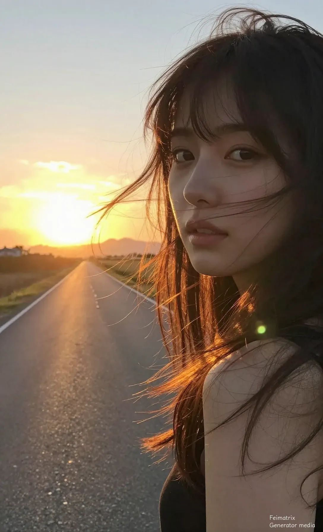 Golden Hour Whispers on an Endless Road