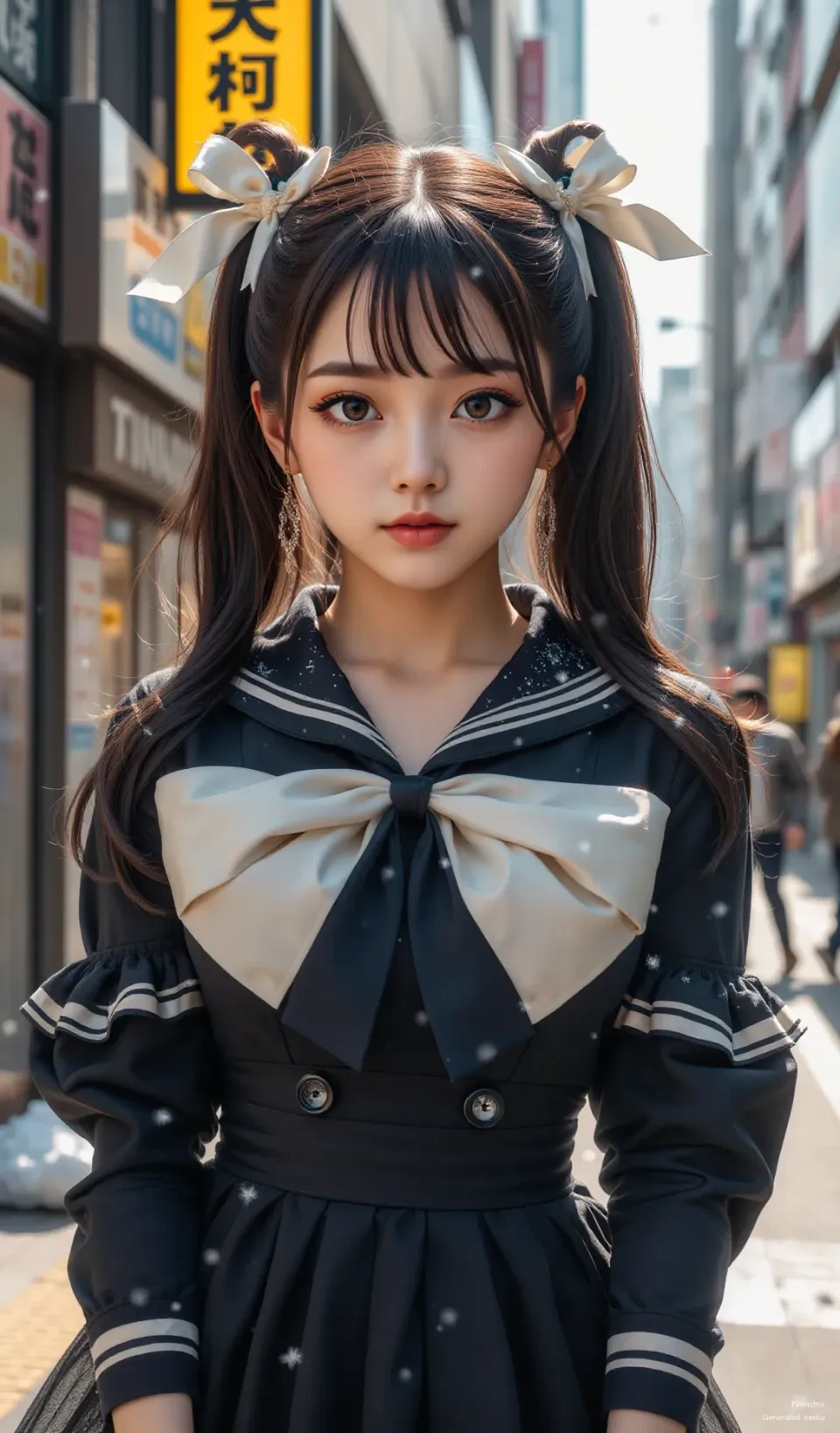 Obsidian Frost: The Radiant Monochrome of a Winter Starlet