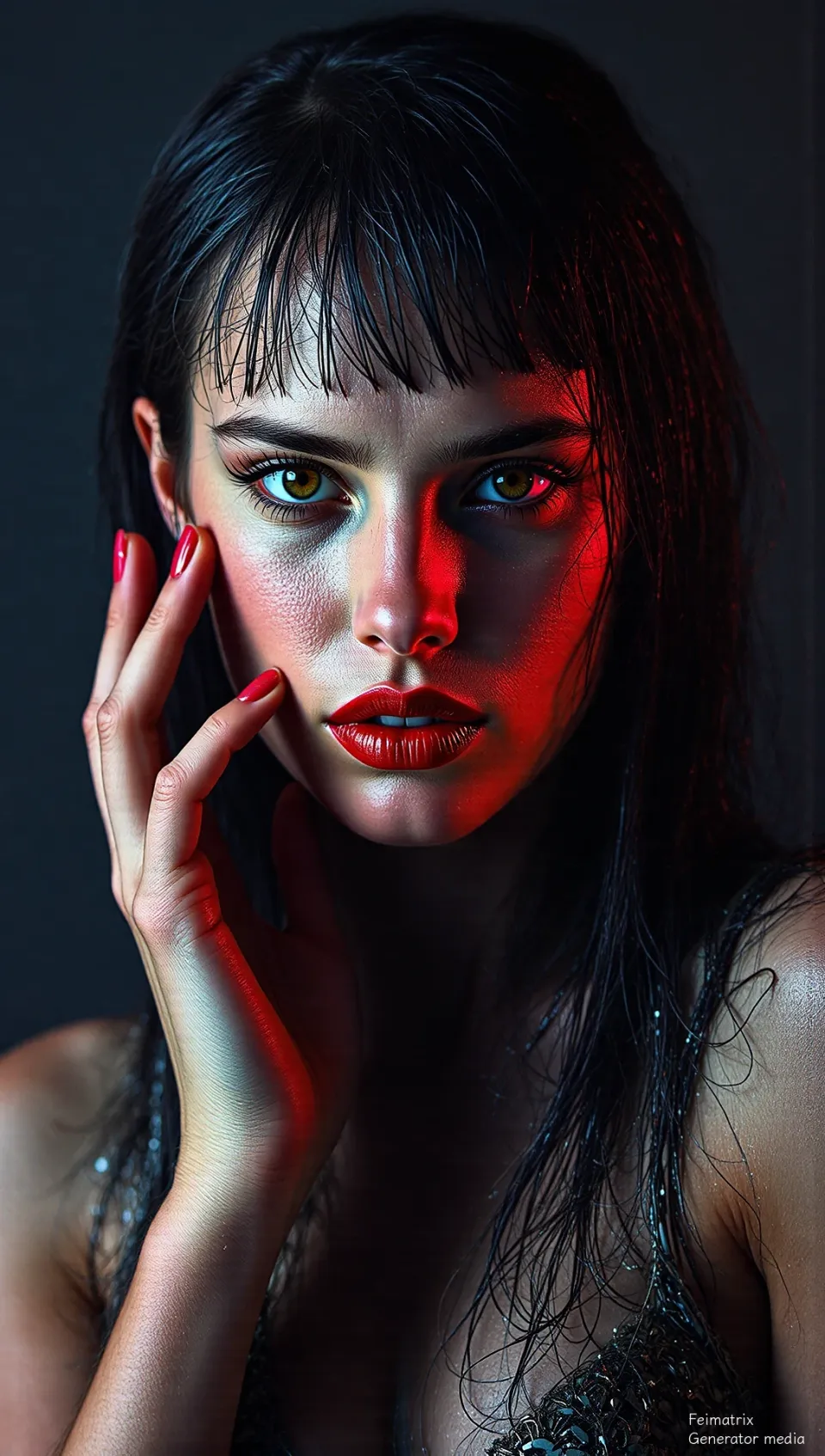 Crimson Echoes in Neon Rain