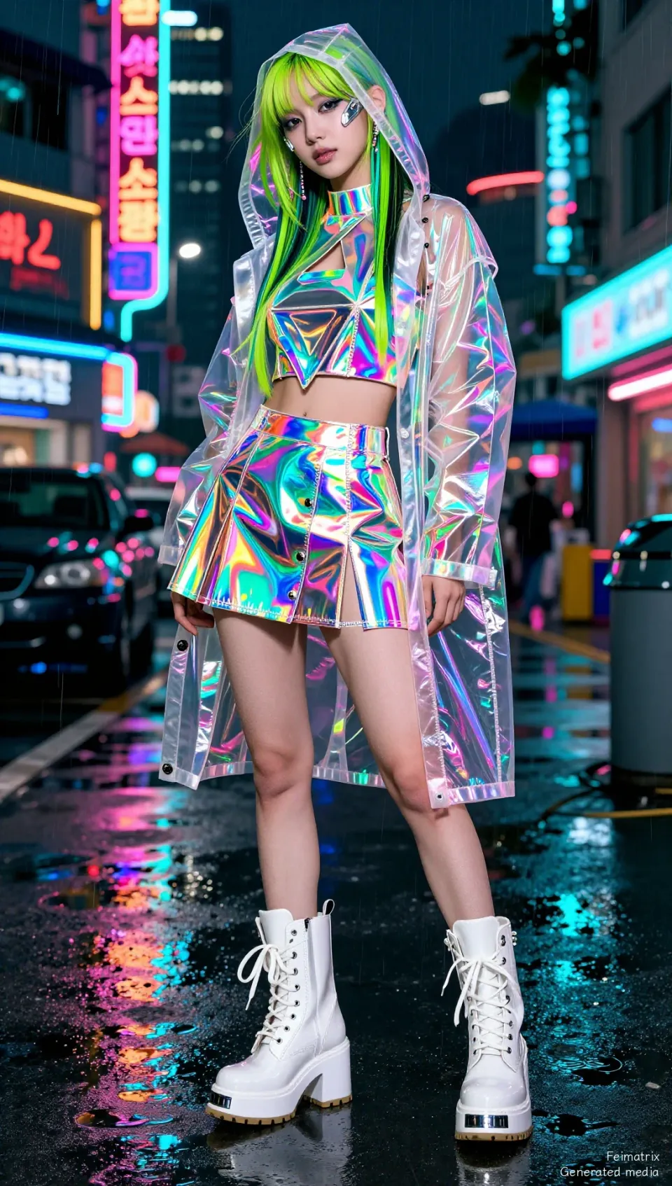 Iridescent Echoes of a Neon Rain